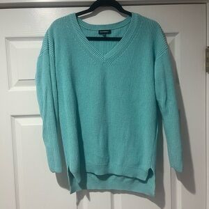 525 America Turquoise V-Neck Sweater